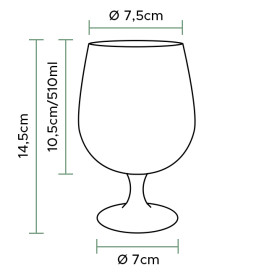 Copo Reutilizáveis Cerveja TRITAN Ø75mm 510ml (6 Uds)