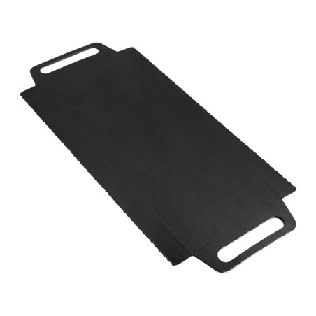 Bandeja Cartão Retângulo Preto Alças 30x12 cm (100 Uds)