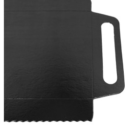 Bandeja Cartão Retângulo Preto Alças 30x12 cm (100 Uds)