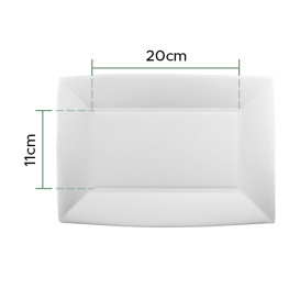 Bandeja da cana-de-açúcar Branco Nice 280x190mm (500 Uds)