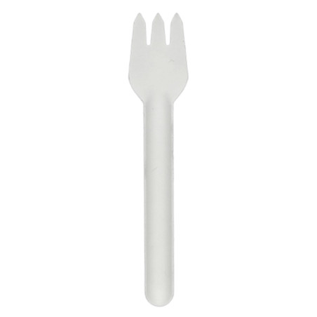 Garfo em Cana-de-Açúcar Branco 16cm (50 Uds)