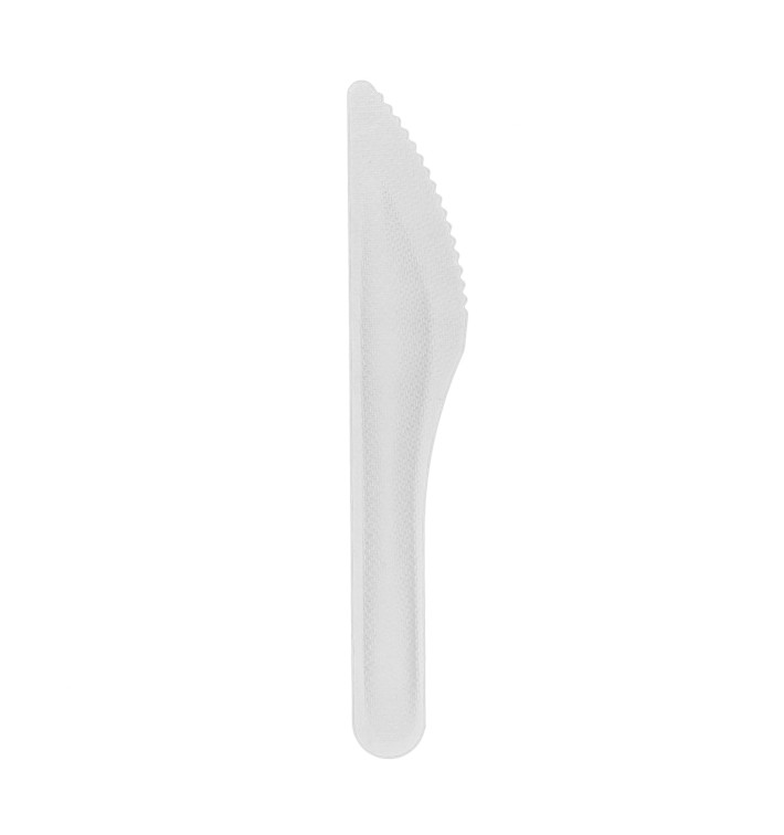 Faca em Cana-de-Açúcar Branco 16cm (1.000 Uds)