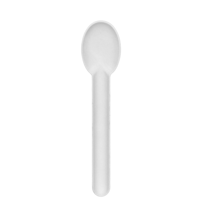 Colher em Cana-de-Açúcar Branco 16cm (1.000 Uds)