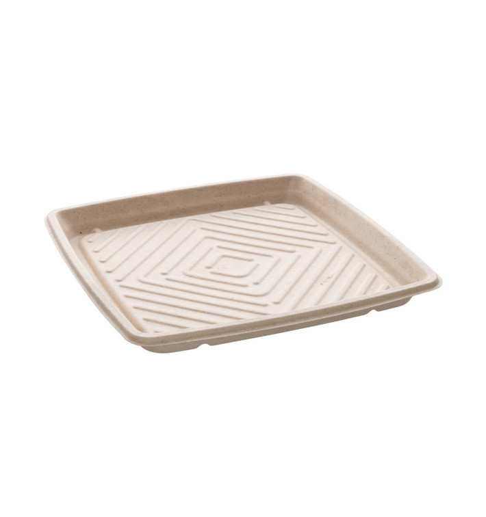 Tabuleiro Cana de Açúcar Quadrada Natural 31x31cm (25 Uds)