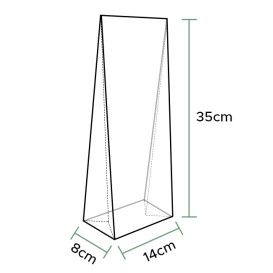 Saco de PP Biorientado Fundo Quadrado 14x35+8cm G160 (1000 Uds)