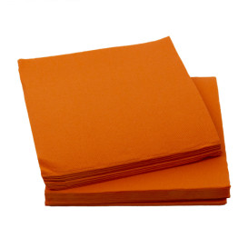 Guardanapos Papel Laranja 2F Ponta-Ponta 33x33cm (50 Uds)