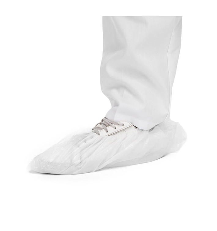 Cobre Sapatos em Polietileno 20 Microns Branco (100 Uds)