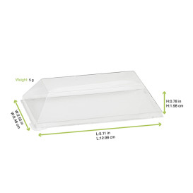 Tampa Plastico PET Transparente 13x6,5cm (100 Uds)