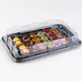 Bandeja Plastico Luxo Retang. Marmore 35x24cm (5 Uds)