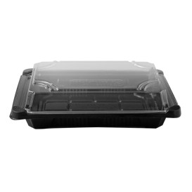 Embalagem com Tampa Sushi PLA Preto 13,0x18,0 cm (100 Uds)