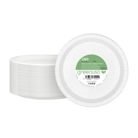 Prato de Cartão Redondo Anti-Gordura Branco Ø22cm 220g/m² (400 Uds)