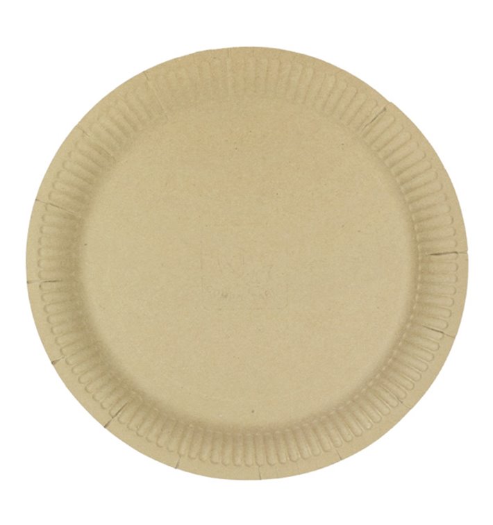 Prato de Cartão Redondo "Radial" Kraft Ø23cm 200gr/m² (650 Uds)