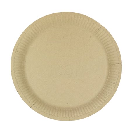 Prato de Cartão Redondo "Radial" Kraft Ø23cm 200gr/m² (650 Uds)