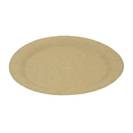 Prato de Cartão Redondo "Radial" Kraft Ø23cm 200gr/m² (650 Uds)