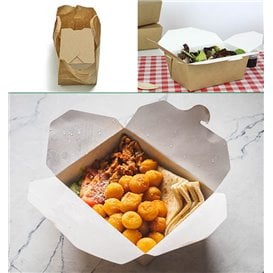 Caixa TakeAway Kraft 19,7x14x6,5cm 1800ml (25 Uds)