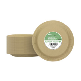 Prato de Cartão Redondo "Radial" Kraft Ø23cm 200gr/m² (650 Uds)