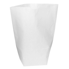 Saco de Papel Cilíndrico com Base Hexagonal Branco 17x22cm (1000 Uds)