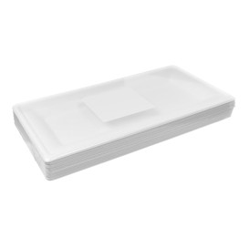 Bandeja Cana-de-açúcar Bagaço Branco 26x13cm (25 Uds)