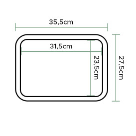 Bandeja PP Rigido Marrom 27,5x35.5cm (24 Uds)