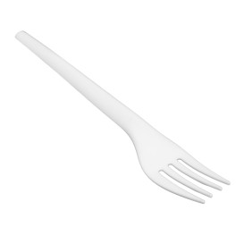 Garfo Compostável Reutilizável CPLA Branco 17cm (2.000 Uds)