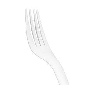 Garfo Compostável Reutilizável CPLA Branco 17cm (2.000 Uds)