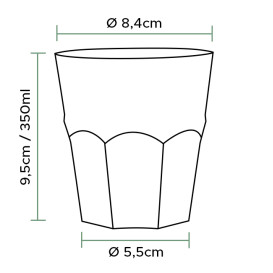 Copo Reutilizável Inquebrável PP Transp. Coctel Ø8,4cm 350ml (20 Uds)