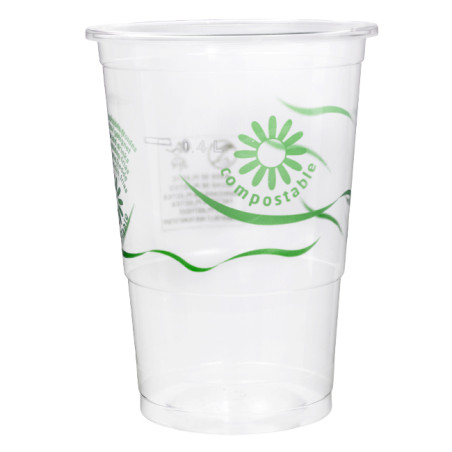 Copo Compostável PLA Transparente 550ml (25 Uds) 