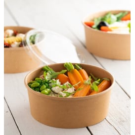 Saladeira de Cartão Kraft 600ml Ø15,0cm (300 Uds)