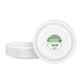 Prato de Cartão Redondo Branco Ø26cm 250g/m² (50 Uds)