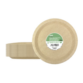 Prato de Cartão Redondo Anti-Gordura Kraft Ø26cm 245g/m² (350 Uds)