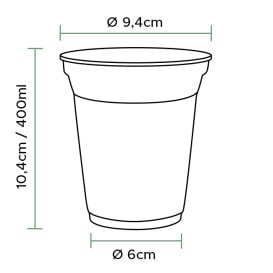 Copo Compostável PLA Transparente 310ml Ø7,8cm (50 Uds)