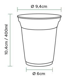 Copo Compostável PLA Transparente 310ml Ø7,8cm (1250 Uds)