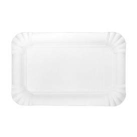 Bandeja de Cartão Rectangular Branca 12x19cm (50 Uds)