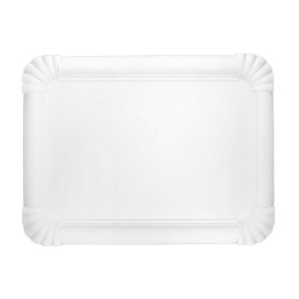 Bandeja de Cartão Rectangular Branca 18x24cm (50 Uds)