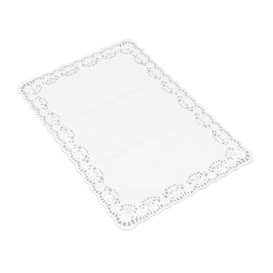 Naperon Papel Branco Rendado Rectang.20x30cm (2.000 Uds)