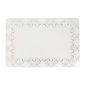 Naperon Papel Branco Rendado Rectang.25x37cm (2.000 Uds)