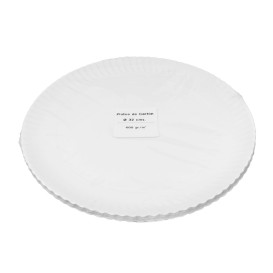 Prato de Cartão Redondo Branco Ø32cm 600g/m² (50 Uds)