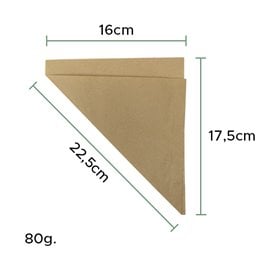 Cone de Papel Antigordura Kraft 19,5cm 50gr (2.000 Uds)