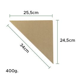 Cone de Papel Antigordura Kraft 34cm 400gr (100 Uds)