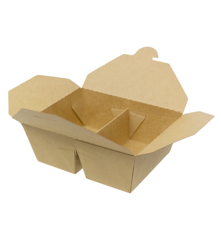 Caixa TakeAway Kraft-Kraft 2C 17x13,5x6,5cm 1.000ml (25 Uds)