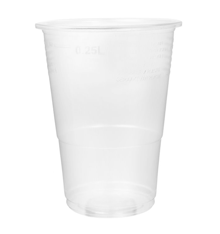 Copo de Plastico Transparente PP 300 ml Ø7,3cm (100 Unidades)