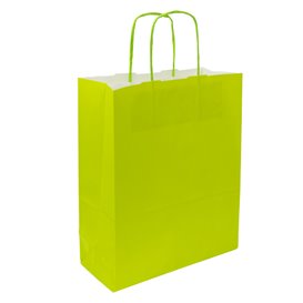 Saco Papel Verde Anis com Asas 90g/m² 28+10x22 cm (250 Uds)