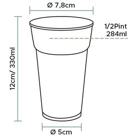 Copo de Plastico Transparente PP 375 ml Ø8,0cm (1702 Unidades)