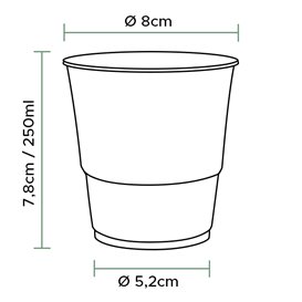 Copo Compostável PLA Transparente 250ml (1.250 Uds)