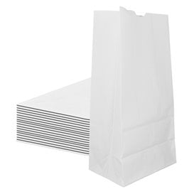 Saco de Papel Sem Asas Kraft Branco 60g/m² 18+11x34cm (500 Uds)