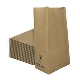 Saco de Papel Sem Asas Kraft 50g/m² 15+9x28cm (25 Uds)