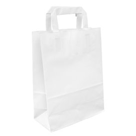 Saco Papel Kraft Branco Asas 100g/m² 22+11x27cm (250 Uds)