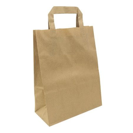 Sacos de Papel Kraft de Alça plana 70g/m² 22+10x28cm (25 Uds)