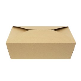 Caixa TakeAway Kraft-Kraft 21,5x15,5x6,5cm 1.900ml (200 Uds)