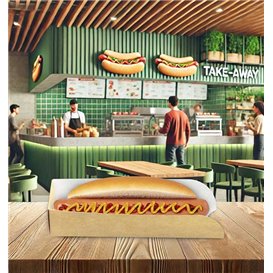 Porta Hot Dog Kraft 17x5x3,5cm (100 Unidades)